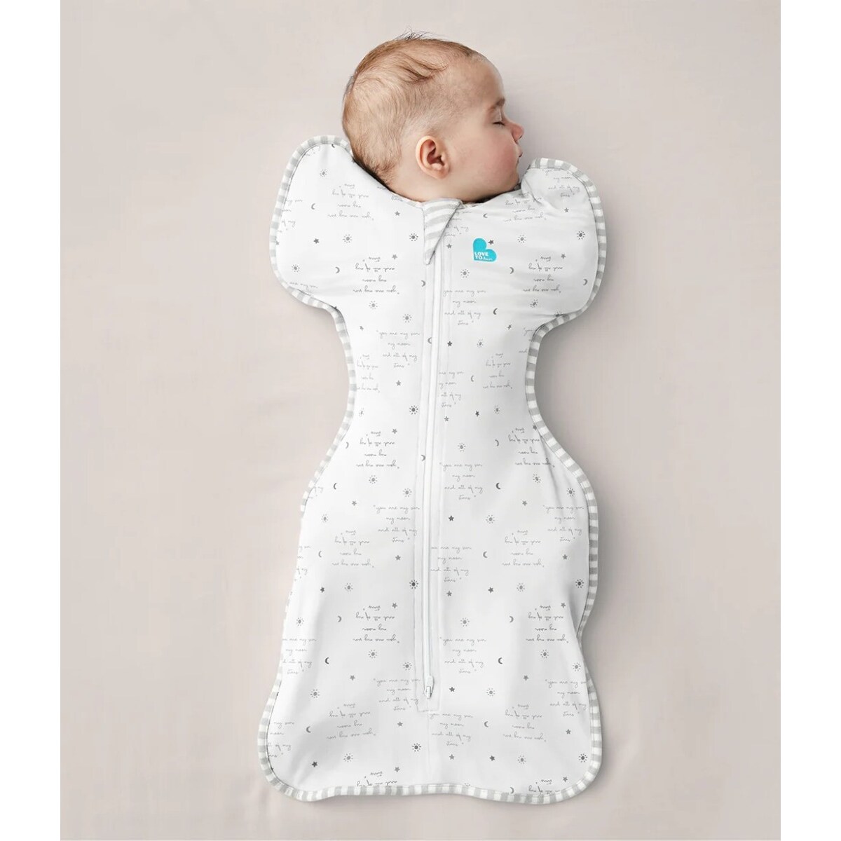 Otulacz Swaddle UP - rozmiar XS - biały, kosmos i napisy ETAP1 - 0.2 TOG Original