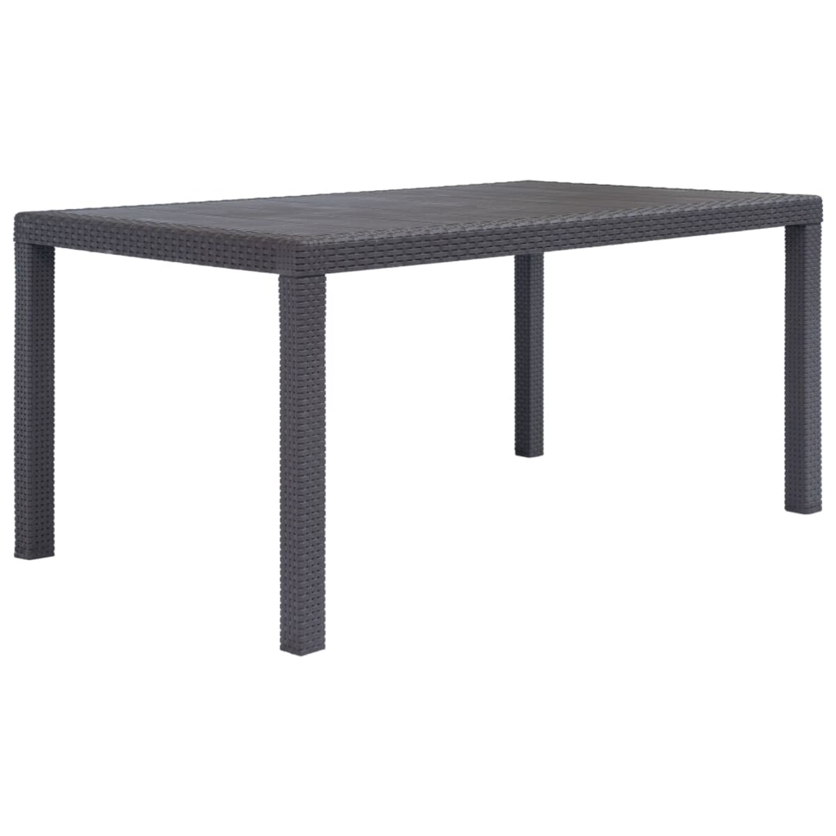 vidaXL Stół ogrodowy, 150x90x72 cm, plastikowy, brązowy