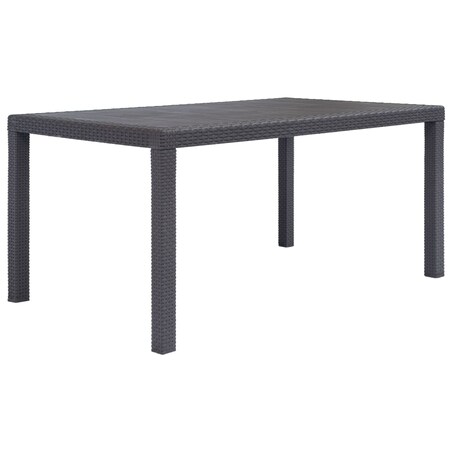 vidaXL Stół ogrodowy, 150x90x72 cm, plastikowy, brązowy