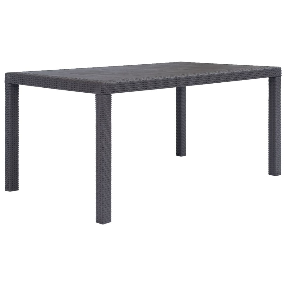 vidaXL Stół ogrodowy, 150x90x72 cm, plastikowy, brązowy