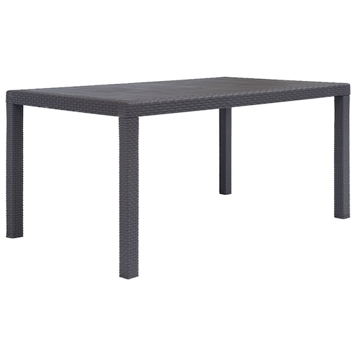 vidaXL Stół ogrodowy, 150x90x72 cm, plastikowy, brązowy
