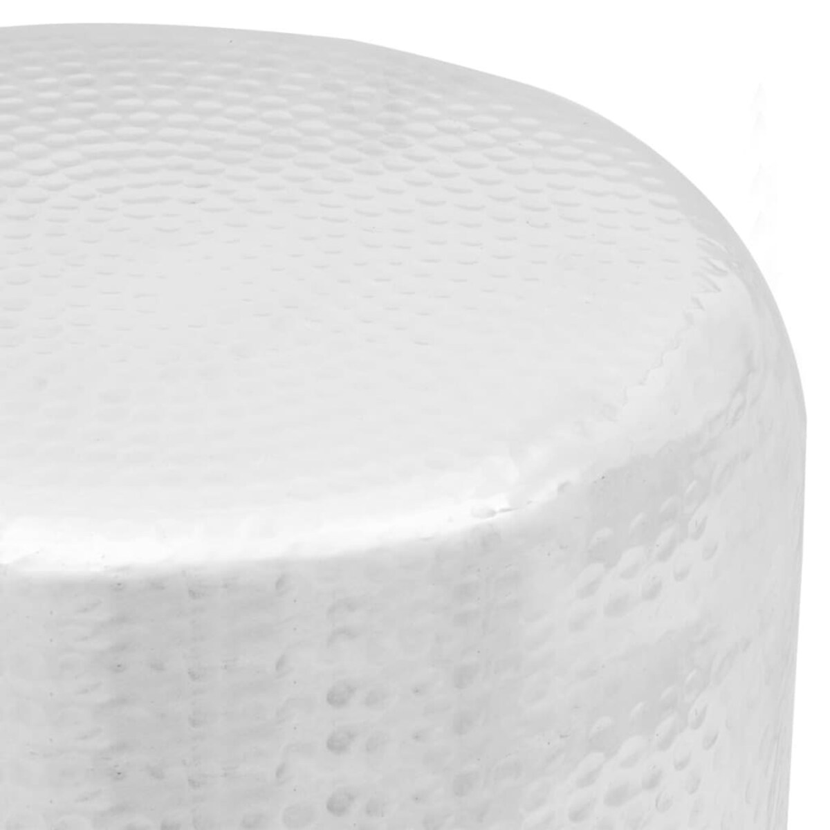 vidaXL Stolik kawowy/stołek z młotkowanego aluminium, kolor srebrny