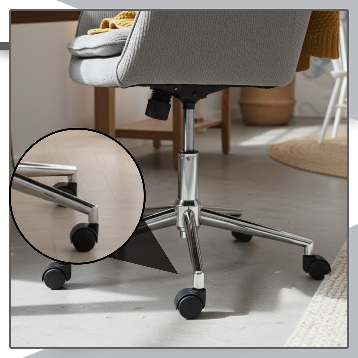 Krzesło biurowe fotel obrotowy welurowy szary do biurka toaletki