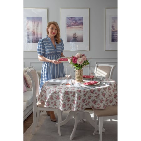Obrus Rose Garden okrągły - Średnica ok. ⌀ 140 cm