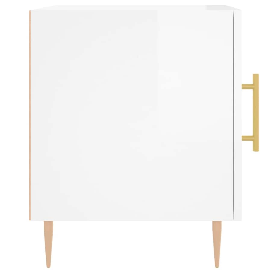 vidaXL Szafki nocne, 2 szt., białe z połyskiem, 40x40x50 cm