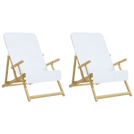 vidaXL Ręczniki plażowe, 2 szt., białe, 60x135 cm, tkanina, 400 g/m²