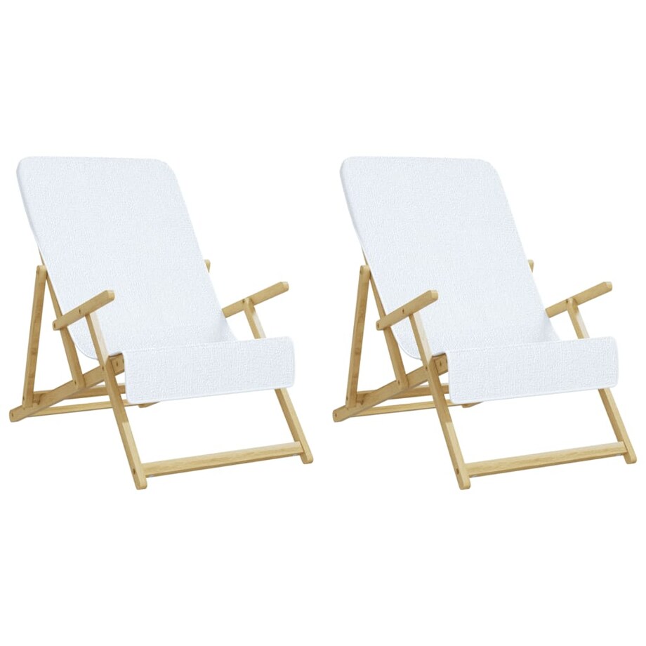 vidaXL Ręczniki plażowe, 2 szt., białe, 60x135 cm, tkanina, 400 g/m²