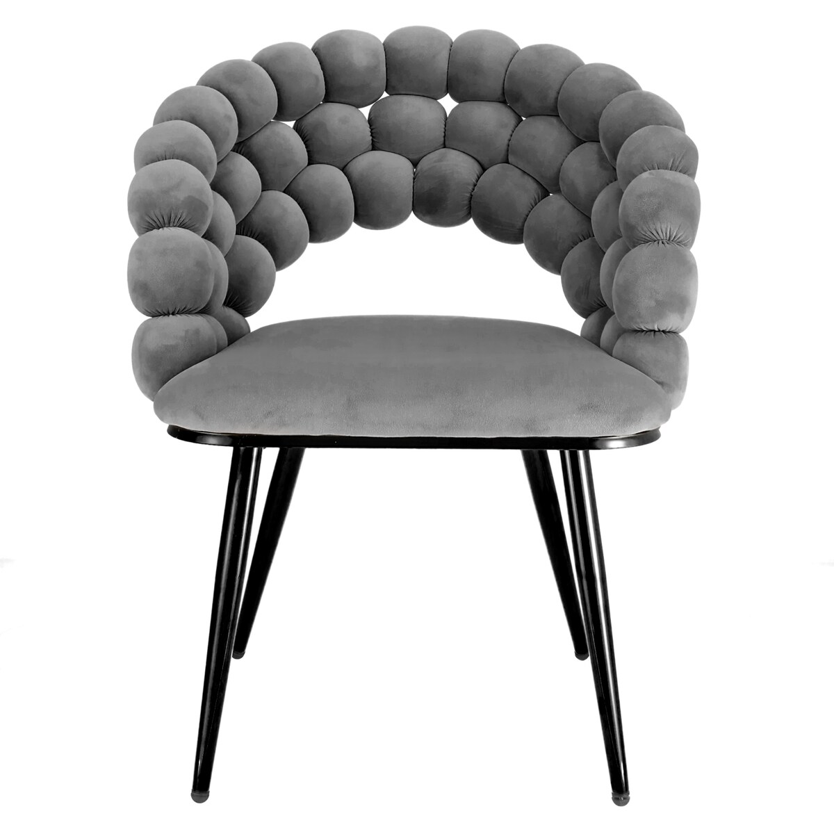 Krzesło welurowe tapicerowane BELLA szare