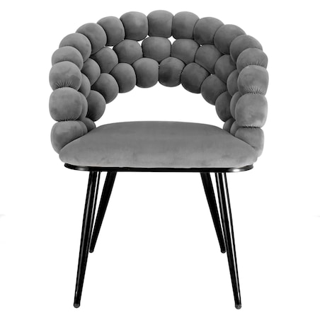 Krzesło welurowe tapicerowane BELLA szare