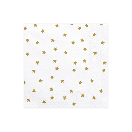 Serwetki Gwiazdki, złoty, 33x33cm (1 op. / 20 szt.)