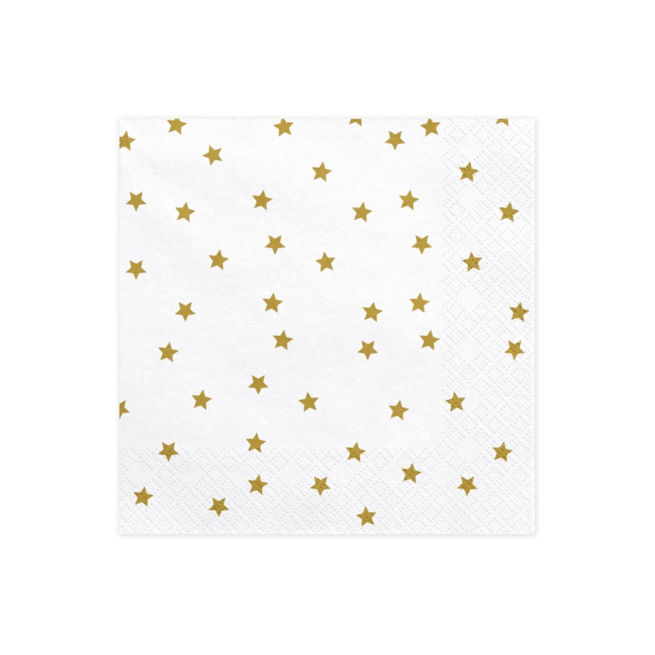 Serwetki Gwiazdki, złoty, 33x33cm (1 op. / 20 szt.)