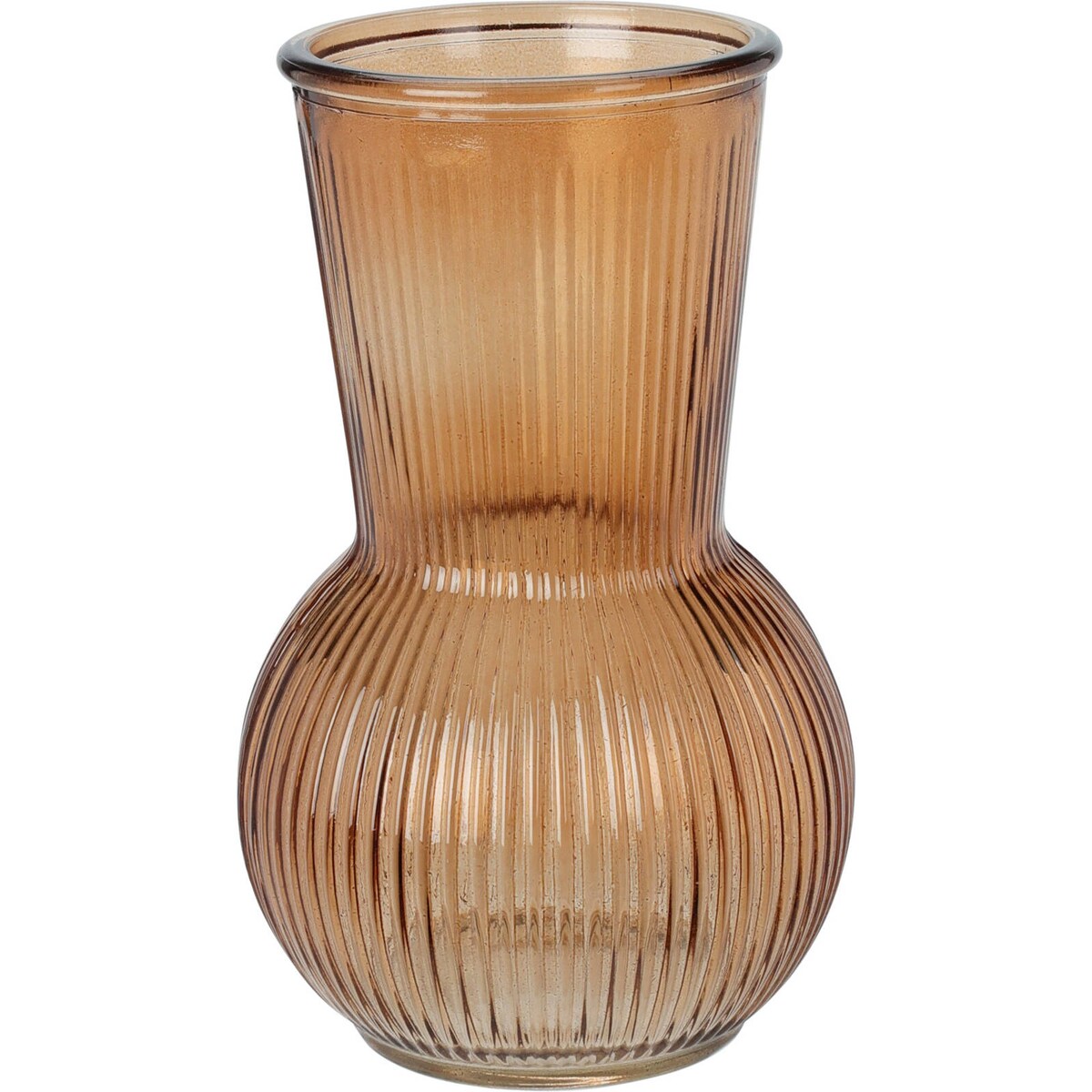 Wazon szklany ryftowany, 20 cm
