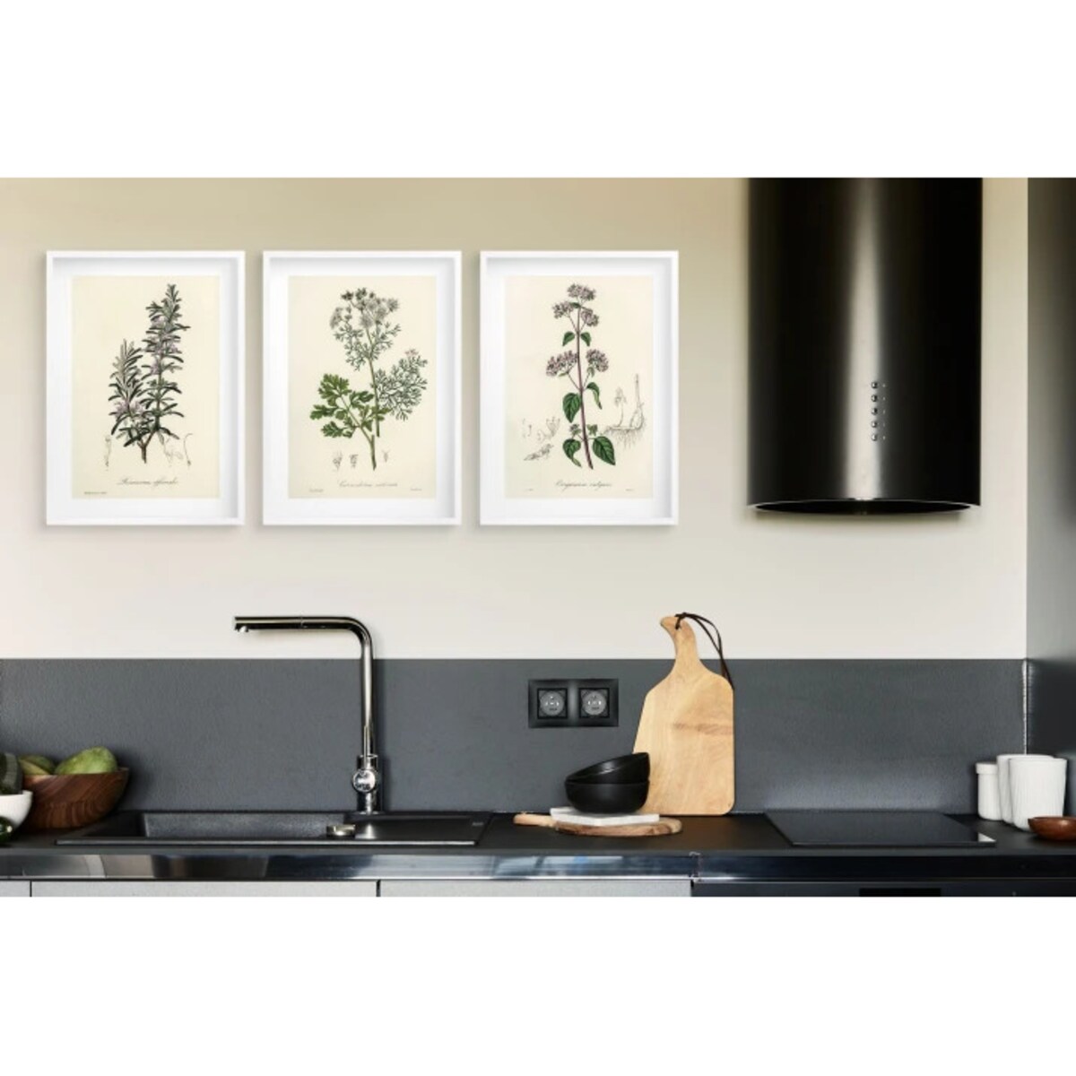 Zestaw 3 plakatów Obrazy na ścianę do Kuchni Plakaty kuchenne Zioła