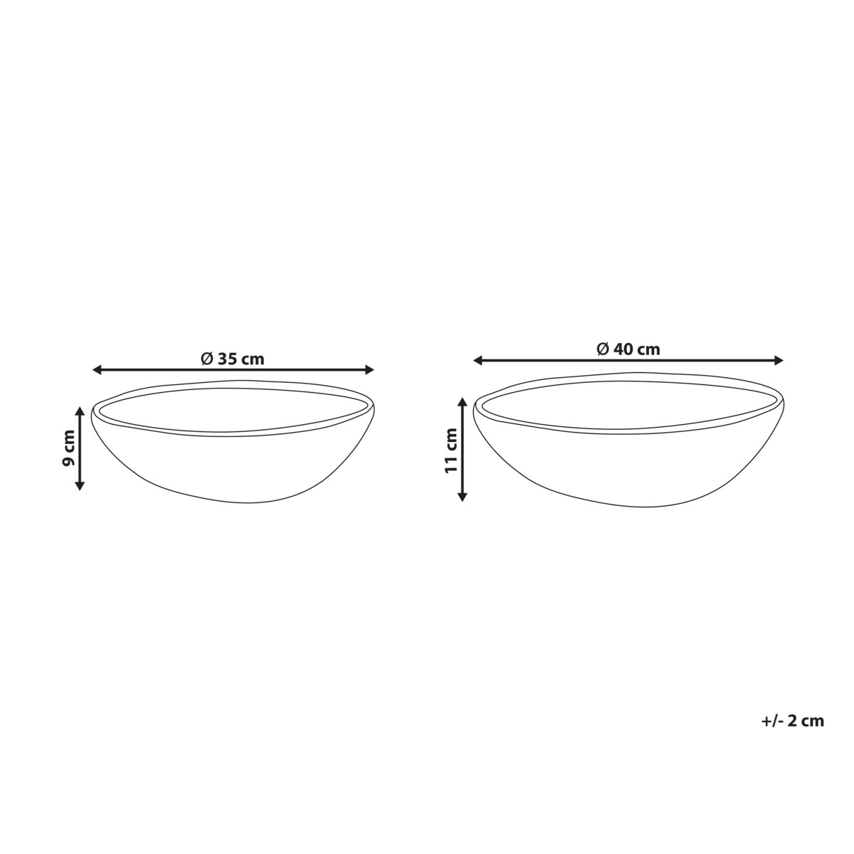 Zestaw 2 mis dekoracyjnych DALAT Plecionka Naturalny