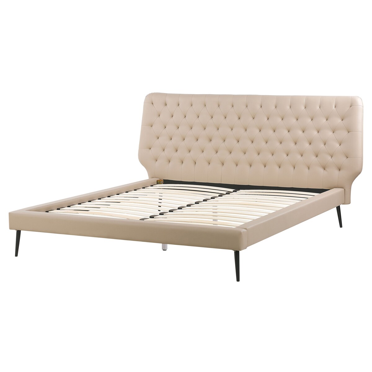 Zestaw mebli do sypialni ekoskóra 160 x 200 cm beżowy ESSONNE