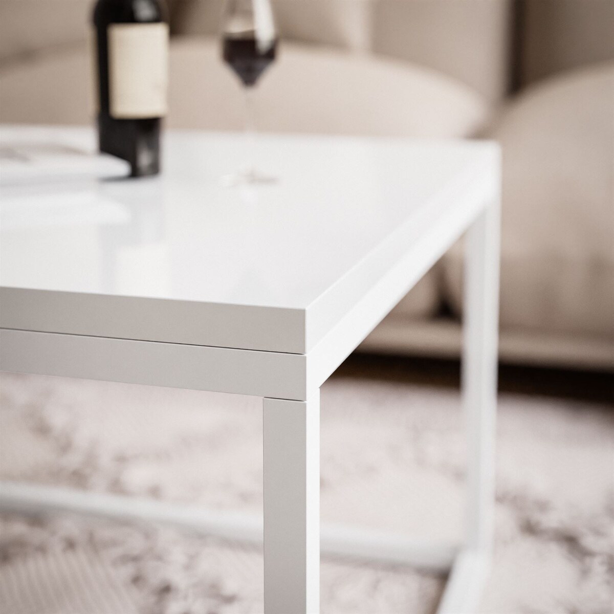 Stolik kawowy YOSHI 60 cm biały połysk