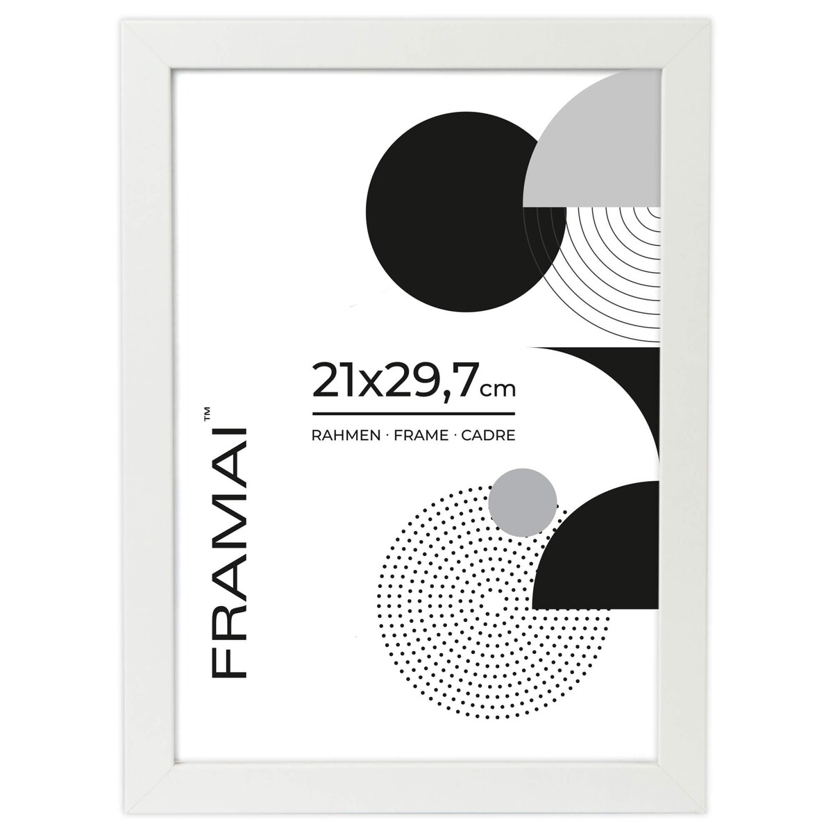 Ramka na zdjęcia 21x29,7 cm biała rama MDF z plexi do postawienia powieszenia klasyczna ramka