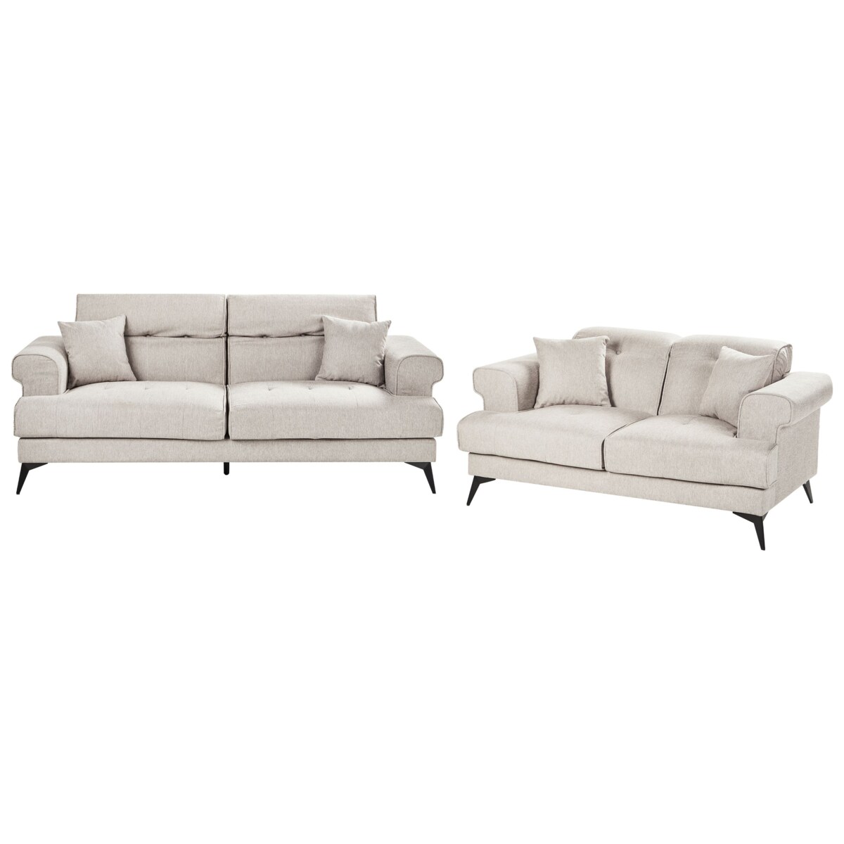 Komplet wypoczynkowy 5-osobowy beżowoszary SKIVE