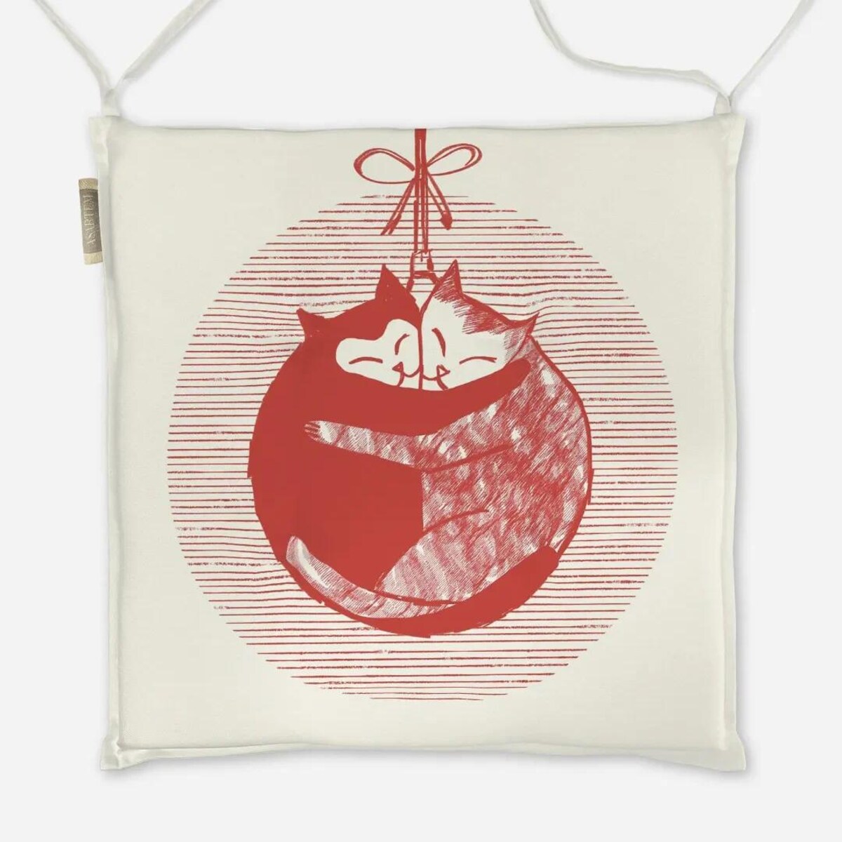 Poduszka świąteczna na krzesło - merry kittens