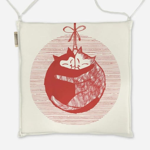 Poduszka świąteczna na krzesło - merry kittens