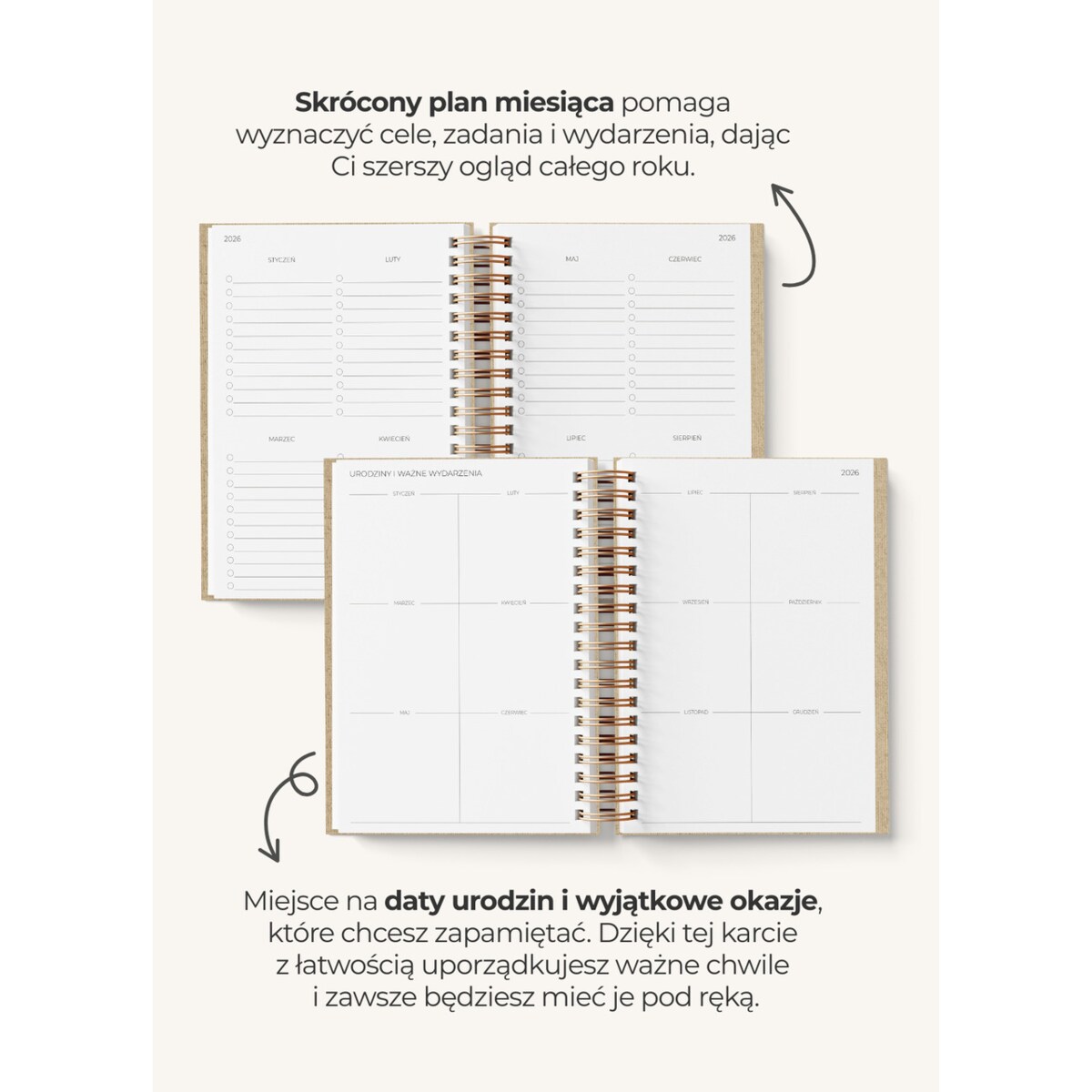 Planner Tygodniowy 2026 na spirali – Amaranth