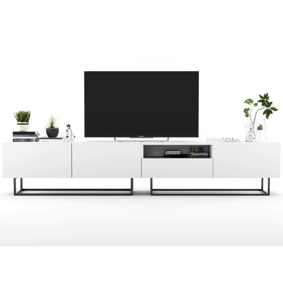 Szafka RTV Loft Biały MAT Komoda RTV Loft Szuflada 240 cm