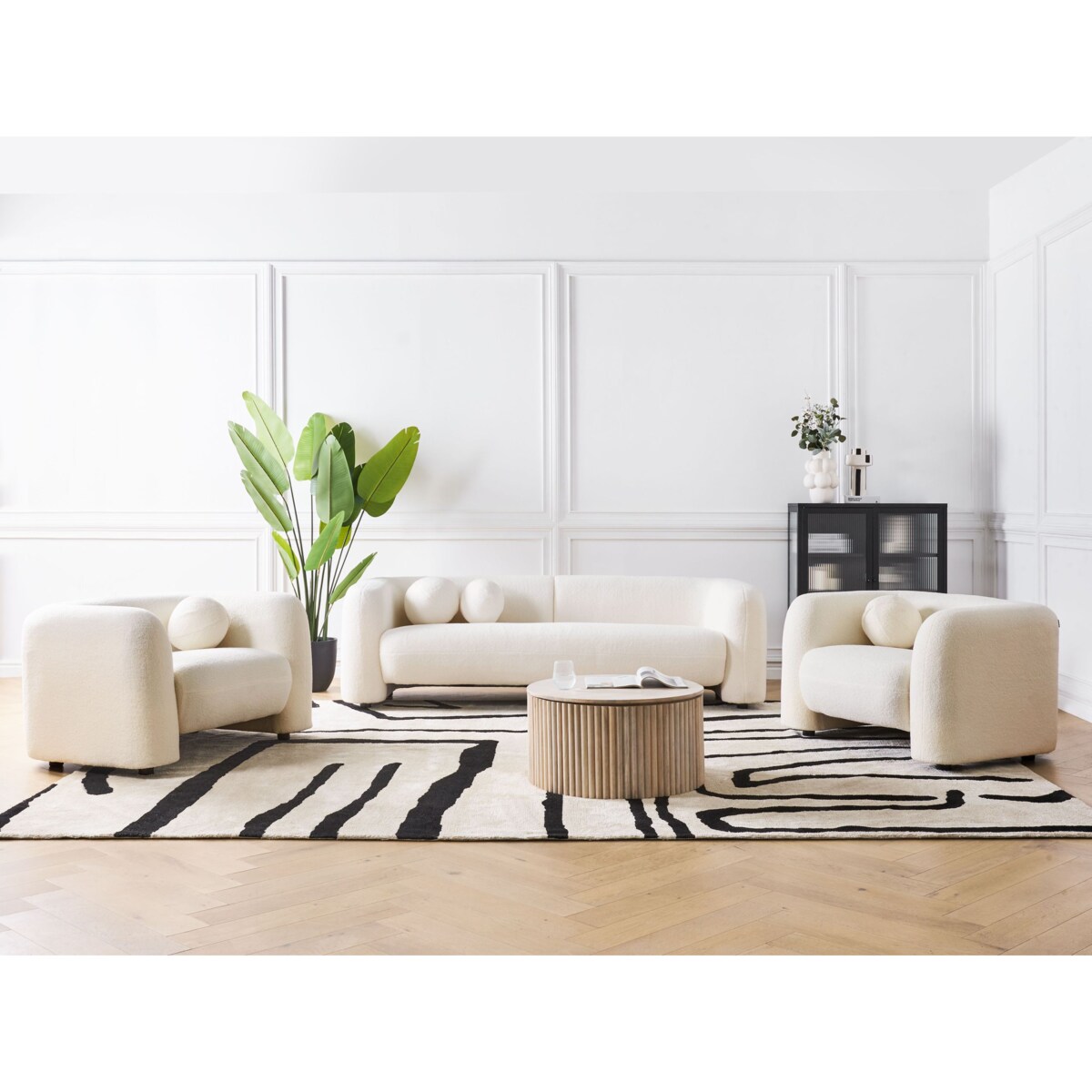 Fotel LEIREN Boucle Biały