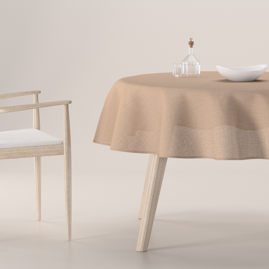 Obrus okrągły 130 x 130 cm herbaciany