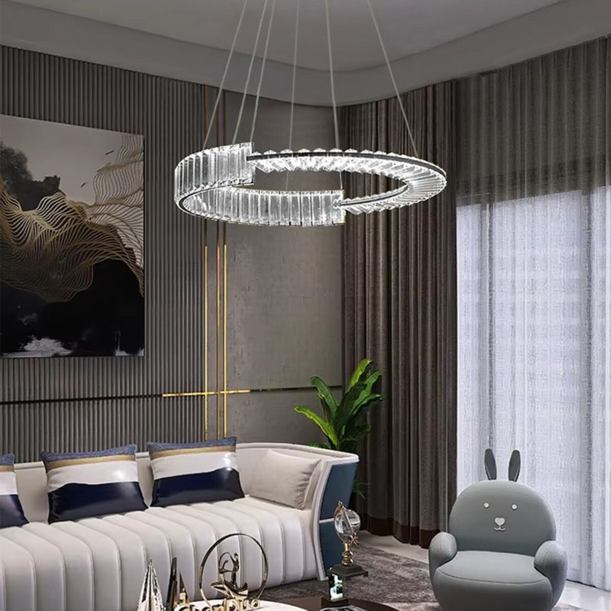 Lampa sufitowa wisząca kryształowa LED APP1529-CP60 CHROM