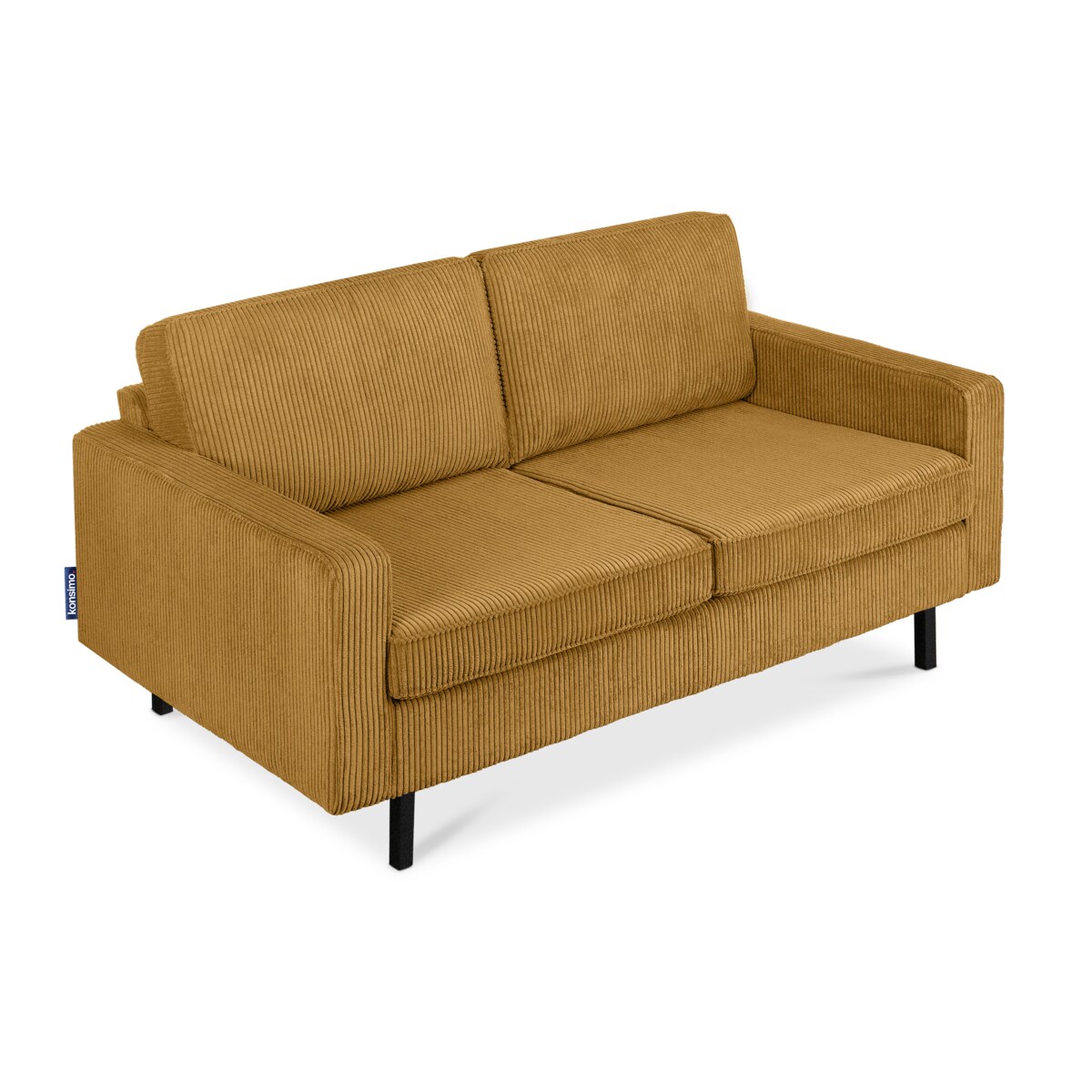 KONSIMO INVIA Elegancka Sofa w stylu loft sztruks 2 osobowa żółta