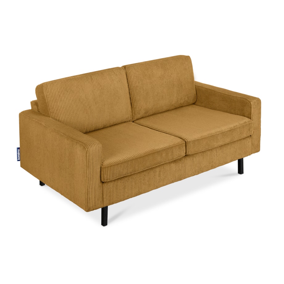KONSIMO INVIA Elegancka Sofa w stylu loft sztruks 2 osobowa żółta