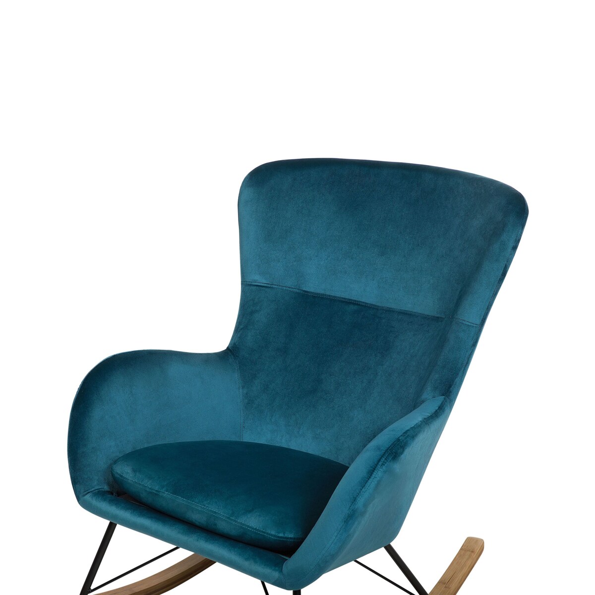 Fotel bujany welurowy niebieski ELLAN