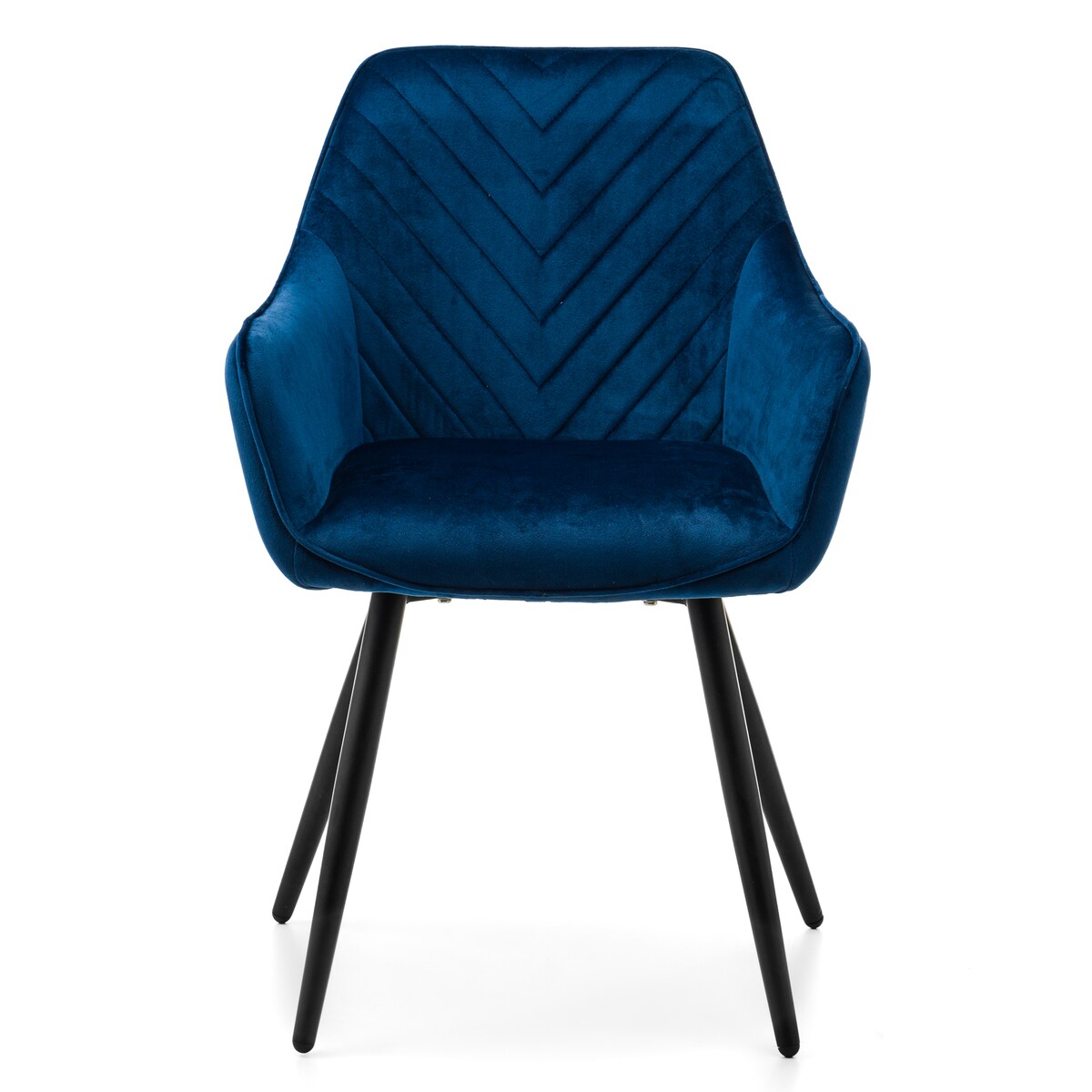 Krzesło tapicerowane welurowe do salonu jadalni VASTO granatowe
