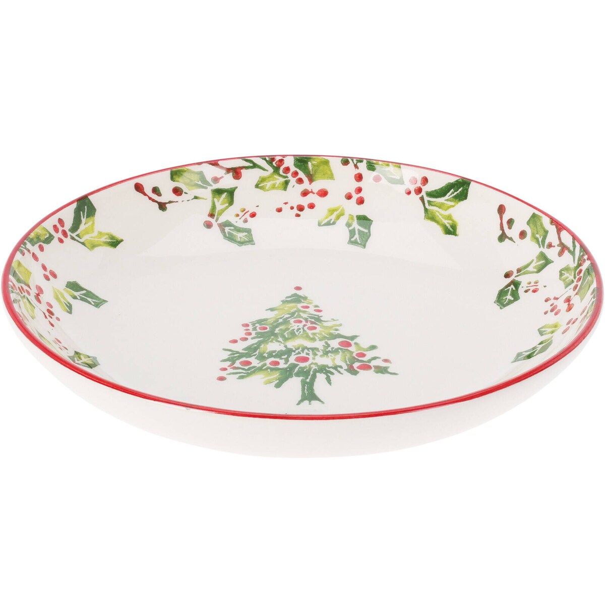 Świąteczny talerz głęboki z kamionki, Ø 21 cm
