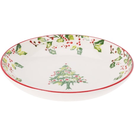 Świąteczny talerz głęboki z kamionki, Ø 21 cm