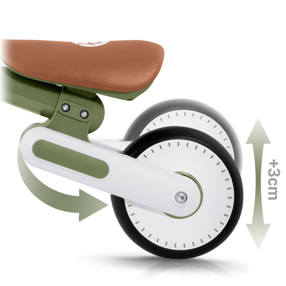 Rowerek biegowy trójkołowy Nukido jeździk dla dzieci zielono-brązowy 760305