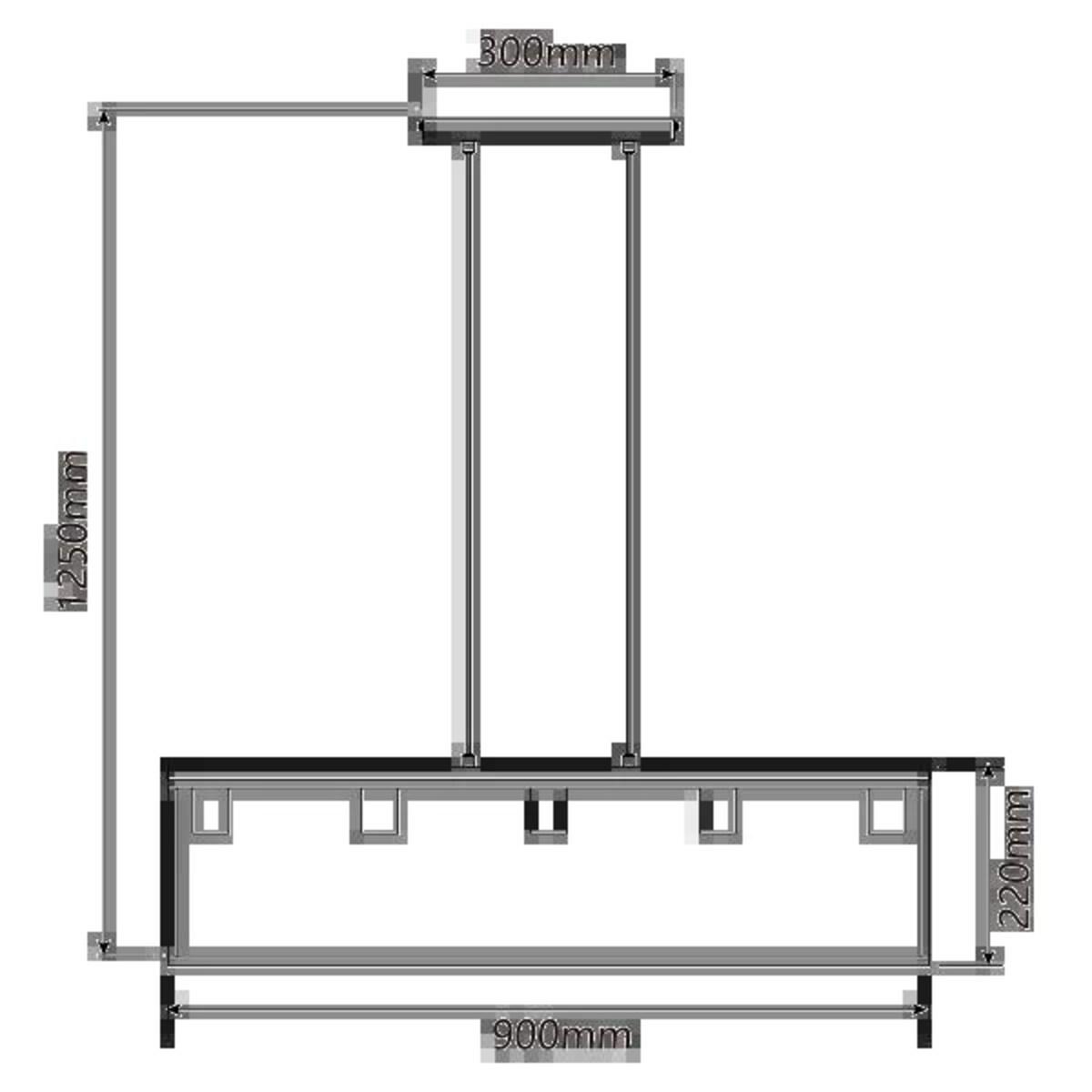 5-punktowa metalowa lampa wisząca, e27 loft 125 cm