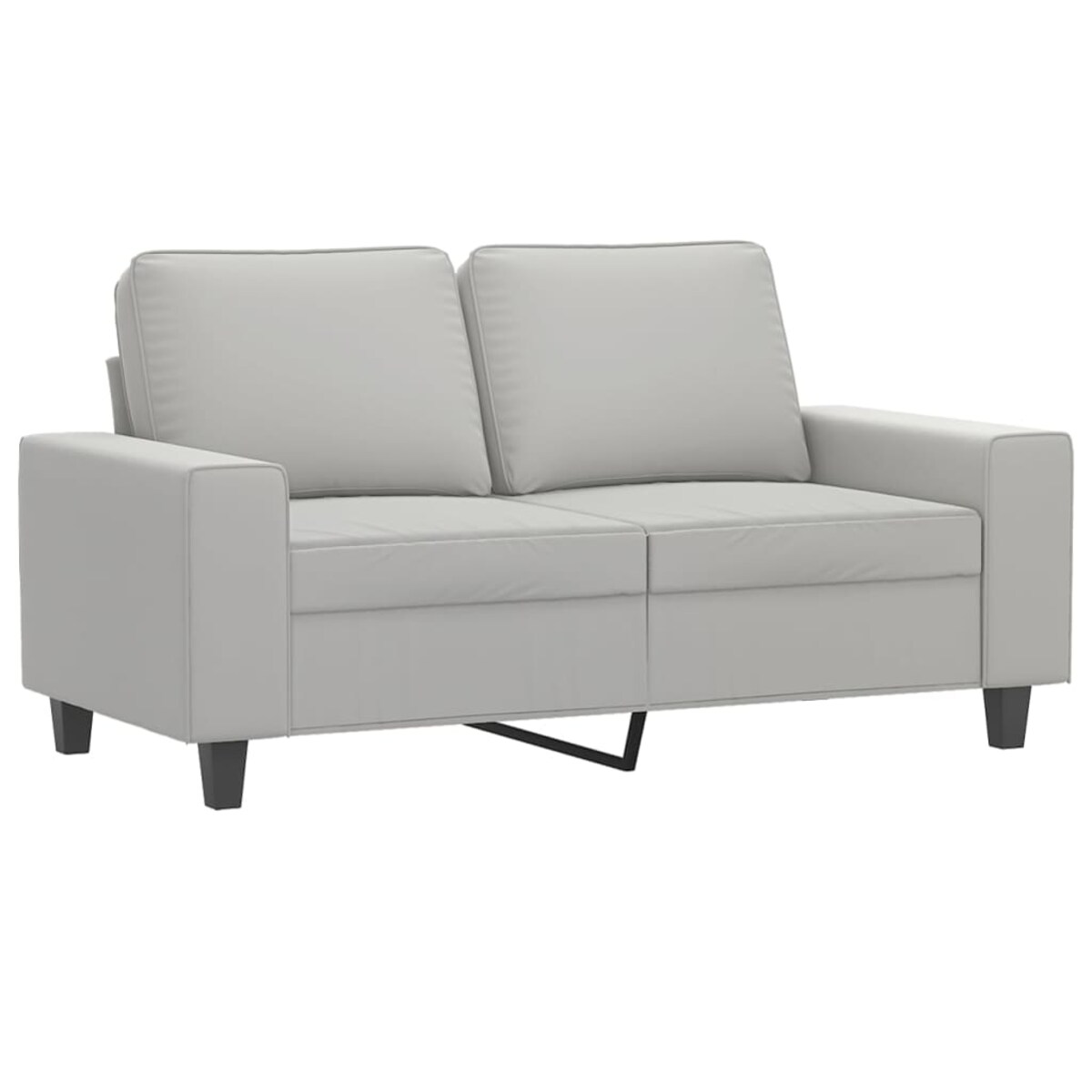 vidaXL Sofa 2-osobowa, jasnoszara, 120 cm, tapicerowana mikrofibrą