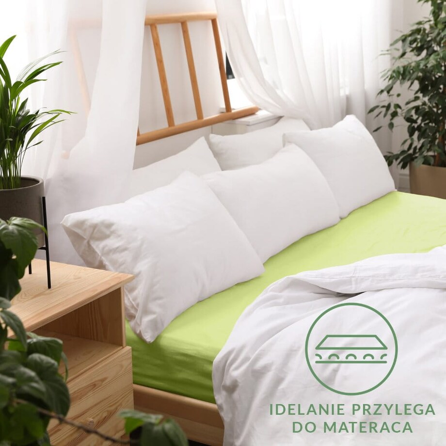 Prześcieradło jersey z gumką 140x200 kolor Limonka