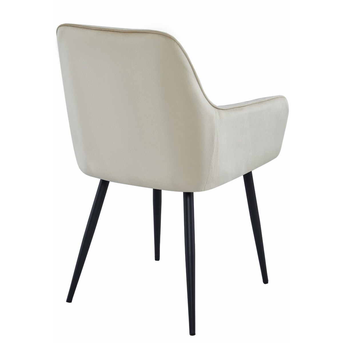 Krzesło Do Jadalni Kuchni Salonu  Solden - Aksamit Beż / Nogi Czarne X 2