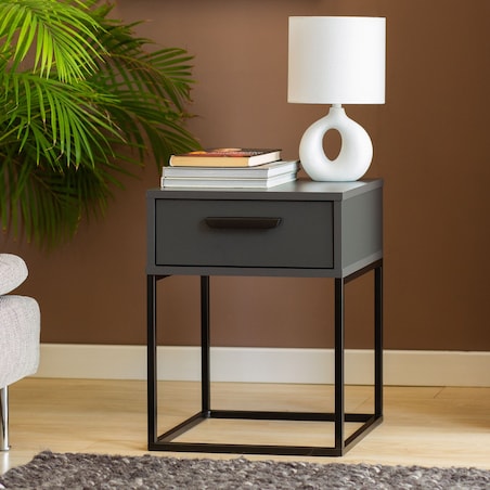 Konsimo RECTUS Zestaw stolików nocnych 2szt.w kolorze antracytowym
