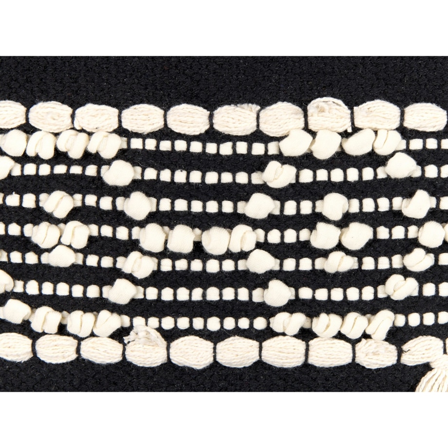Dekoracja ścienna z frędzlami bawełniana beżowo-czarna MURIDKE