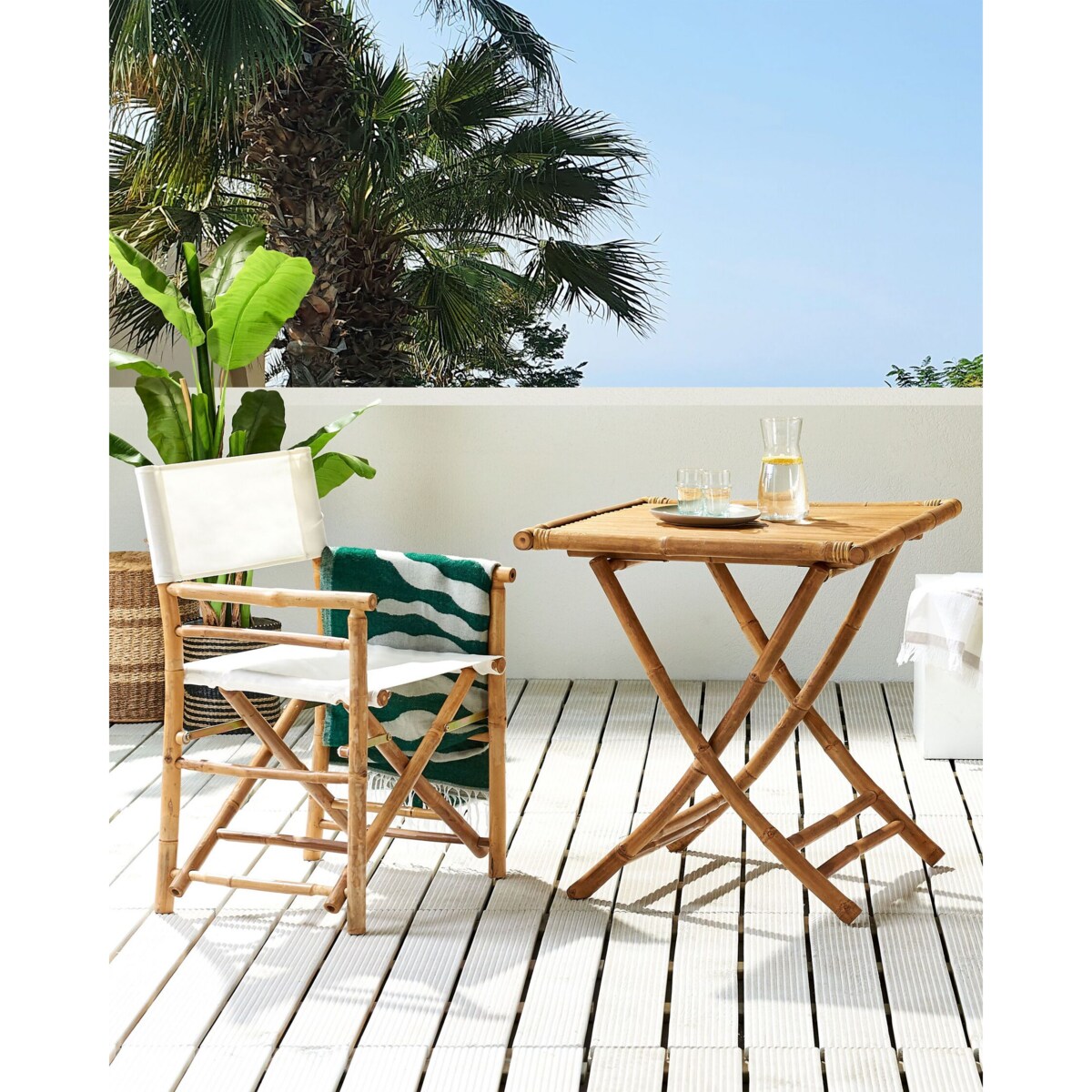 Zestaw 2 krzeseł bambusowy jasne drewno MOLISE