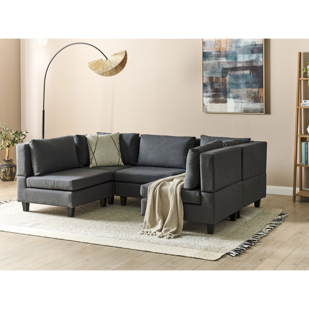 Sofa modułowa 5-osobowa ciemnoszara UNSTAD