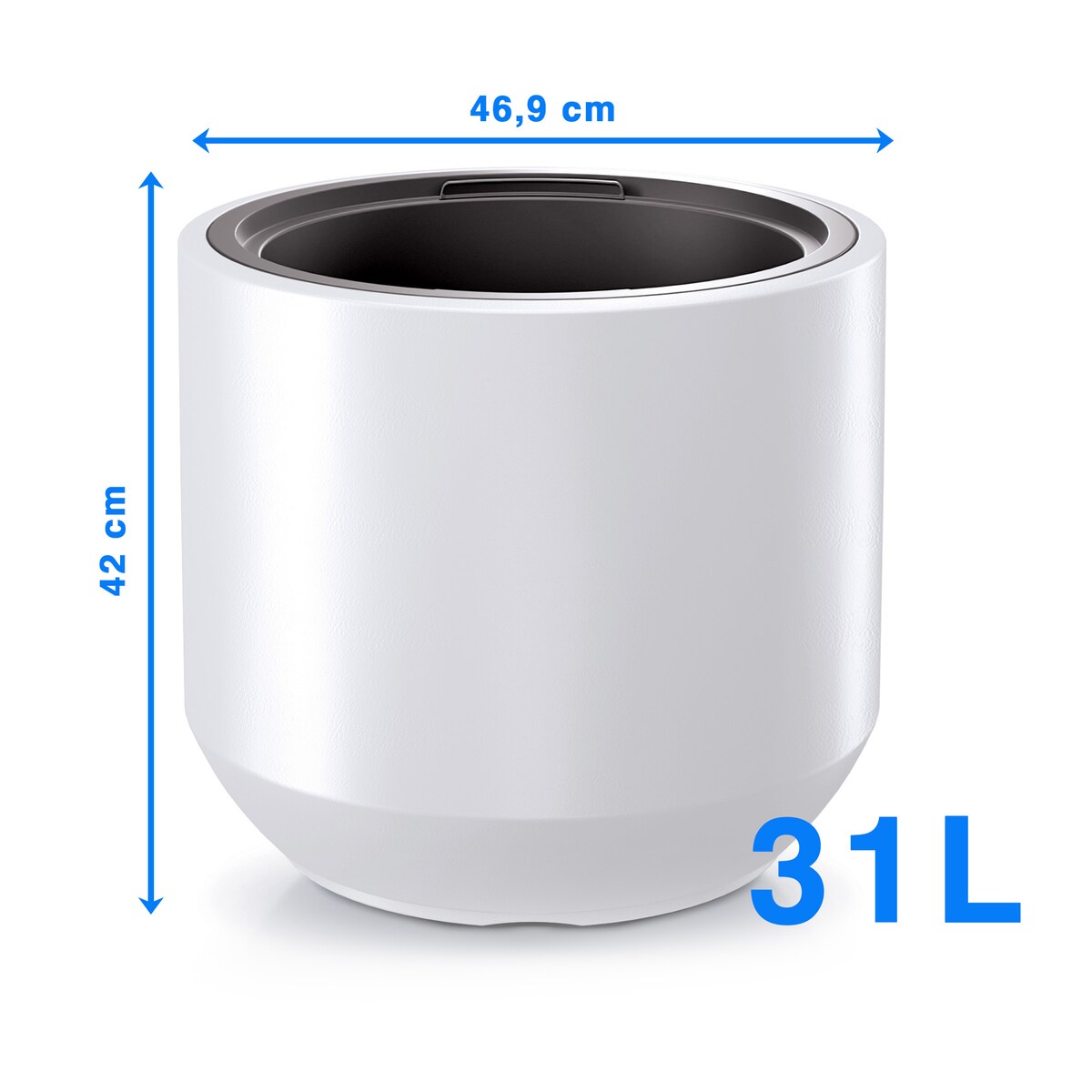 Doniczka Donica Ogrodowa 46,9 Cm Okrągła Na Taras Do Ogrodu Domu Biała