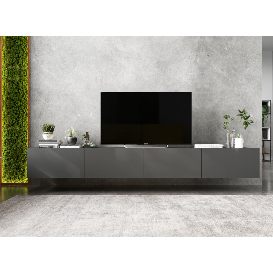 Wisząca Szafka RTV Komoda Loft Industrialna Grafit MAT 120 cm