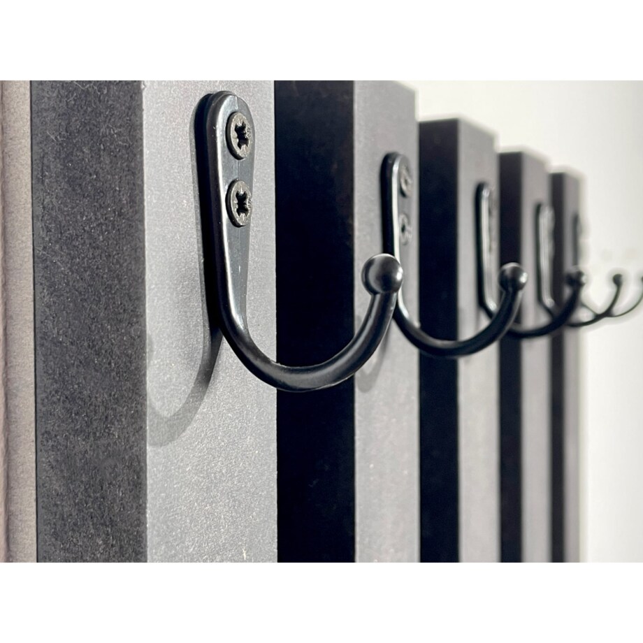 Drewniany wieszak na klucze Lamele 40cm czarny