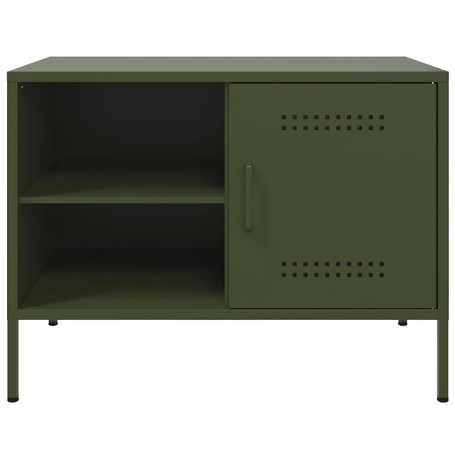 vidaXL Szafka pod telewizor, oliwkowa, 68x39x50,5 cm, stalowa