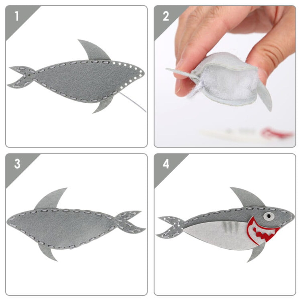 Boże Narodzenie - filcowy zestaw do szycia DIY - 12 elementów