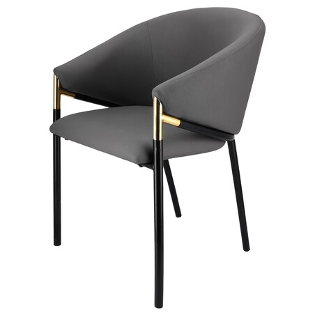 Krzesło welurowe eleganckie AMBER szare